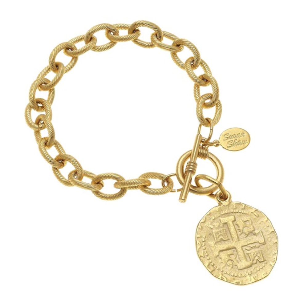NWT Susan Shaw Peruvian Coin Toggle Bracelet